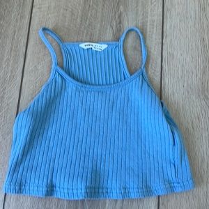 blue shein crop tank